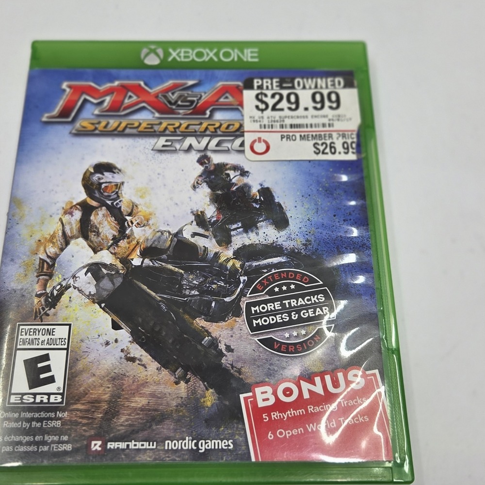 MX vs ATV Supercross Encore Extended Version Xbox One Game With Manual CIB
